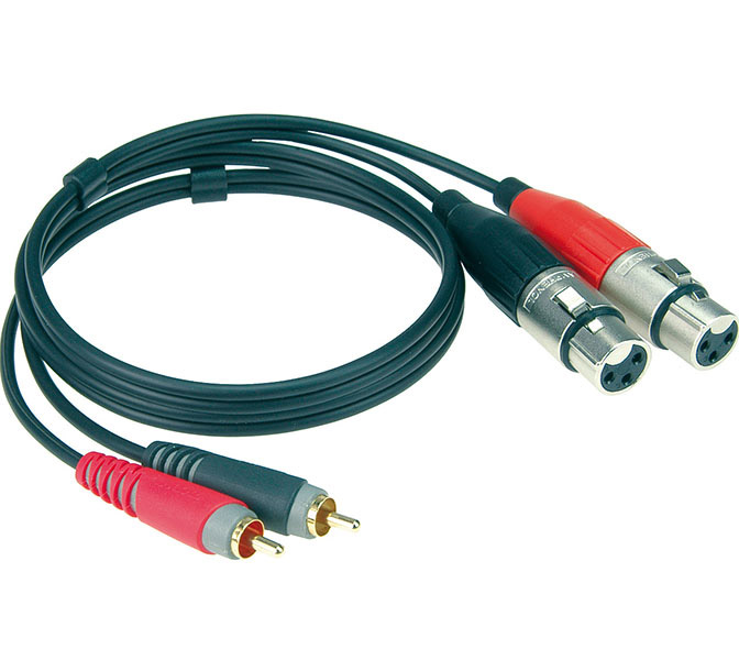 KLOTZ - AT-CF0200 - kábel; 2 m; 2 Cinch samec - 2 XLR samica; Amphenol